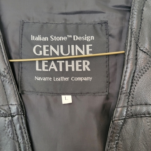 LEATHER BIKER VEST - Picture 2 of 5